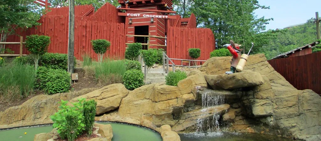 A snapshot of the Ripley&rsquo;s Davy Crockett Mini-Golf course, captured by photographer Lyle Scott, showcasing part of the themed outdoor attraction.
