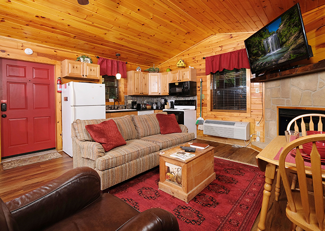 Pigeon Forge cabin rental Restores My Soul deck view