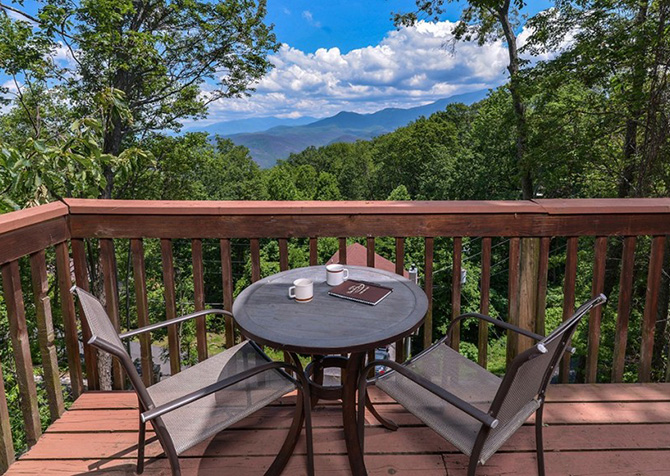 Deck view Gatlinburg cabin rental