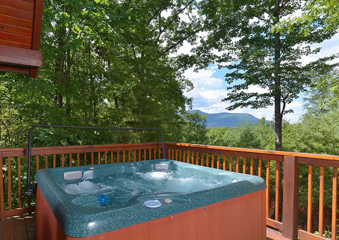 Hot Tub on Deck at Knotty Bear