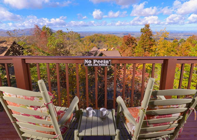 Pigeon Forge cabin rental Eagles Landing deck view