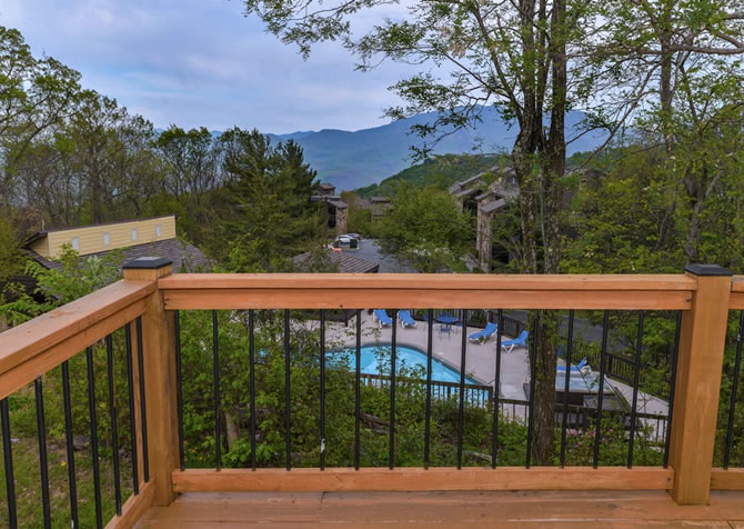 Gatlinburg cabin rental Slow Down deck view