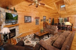 Gatlinburg Cabin - Bear Tracks - Living Room