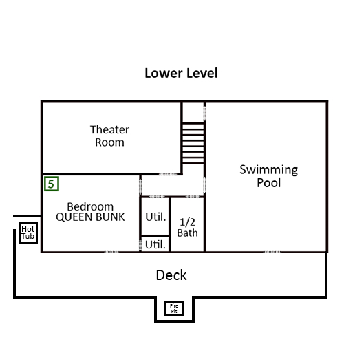 Swimming 'N Da Clouds - Floor Plan - Lower Level