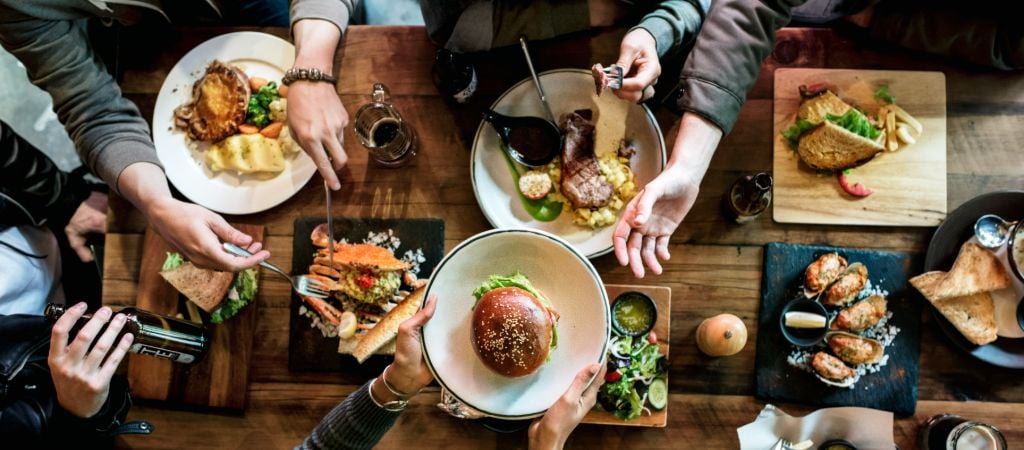 Group Dining Table at a Restaurant