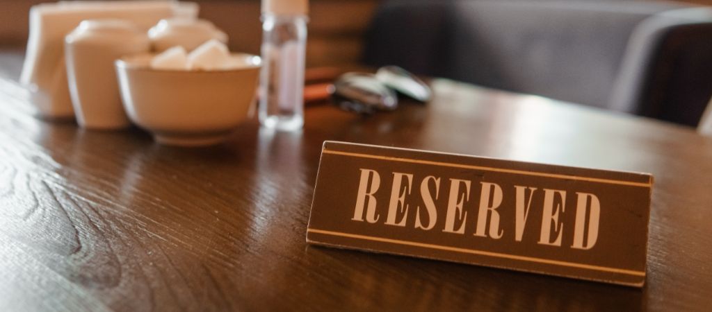 Reserved Sign on a Restaurant Table